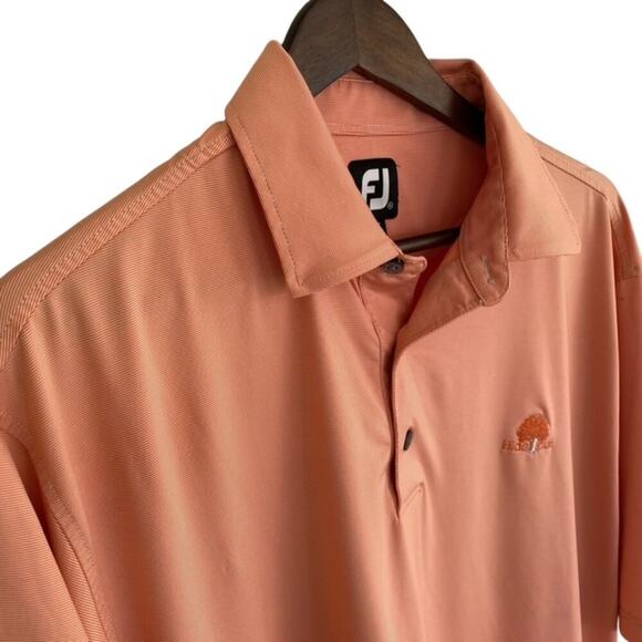 FootJoy Orange Pinstripe Golf Polo - XL - Picture 2 of 6